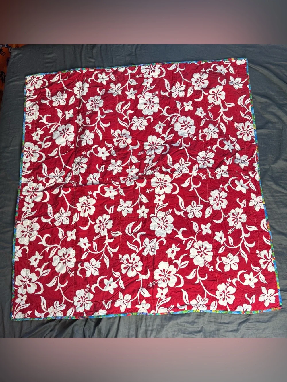 Vintage Handmade vintage triangle patch quilt unique & reversible